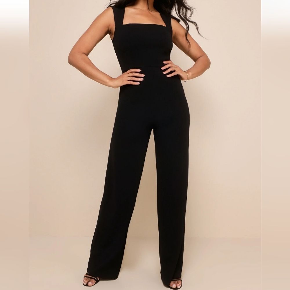 Lulus Size Small Black Sleeveless Wide Leg Jumpsuit
